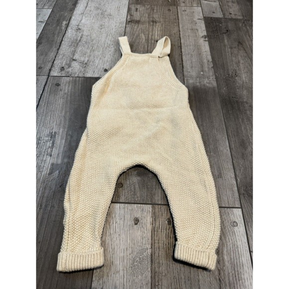 Zara Other - 1-3M ZARA Baby Knit Sweater Lightweight Bodysuit Overalls Cream Unisex Neutral